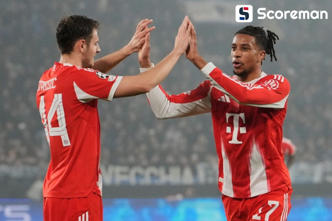 '김민재 결장' 뮌헨, UCL 16강 1차전서 아탈란타에 6-1 대승